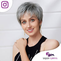 Pixie Pruik Zilver Grijs - Pruiken Dames 30% Echt Haar Pruik Sassy Goods 