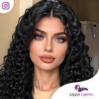 Luxe Lace Wig 13*4 Krullend Zwart Haar