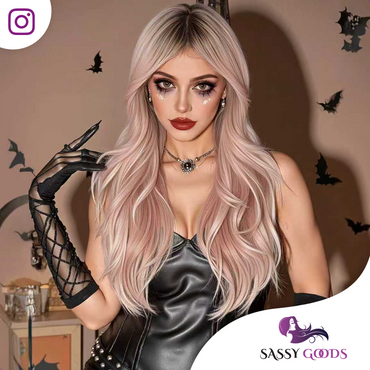 Lange Lichtroze Pruik 60 cm