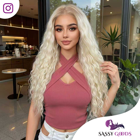 Luxe Blonde Lace Wig met Krullen