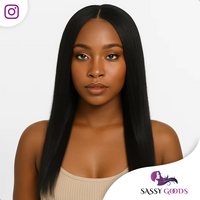 Pre order Luxury Black Wig Front Lace Wig - Straight - 60-65 cm