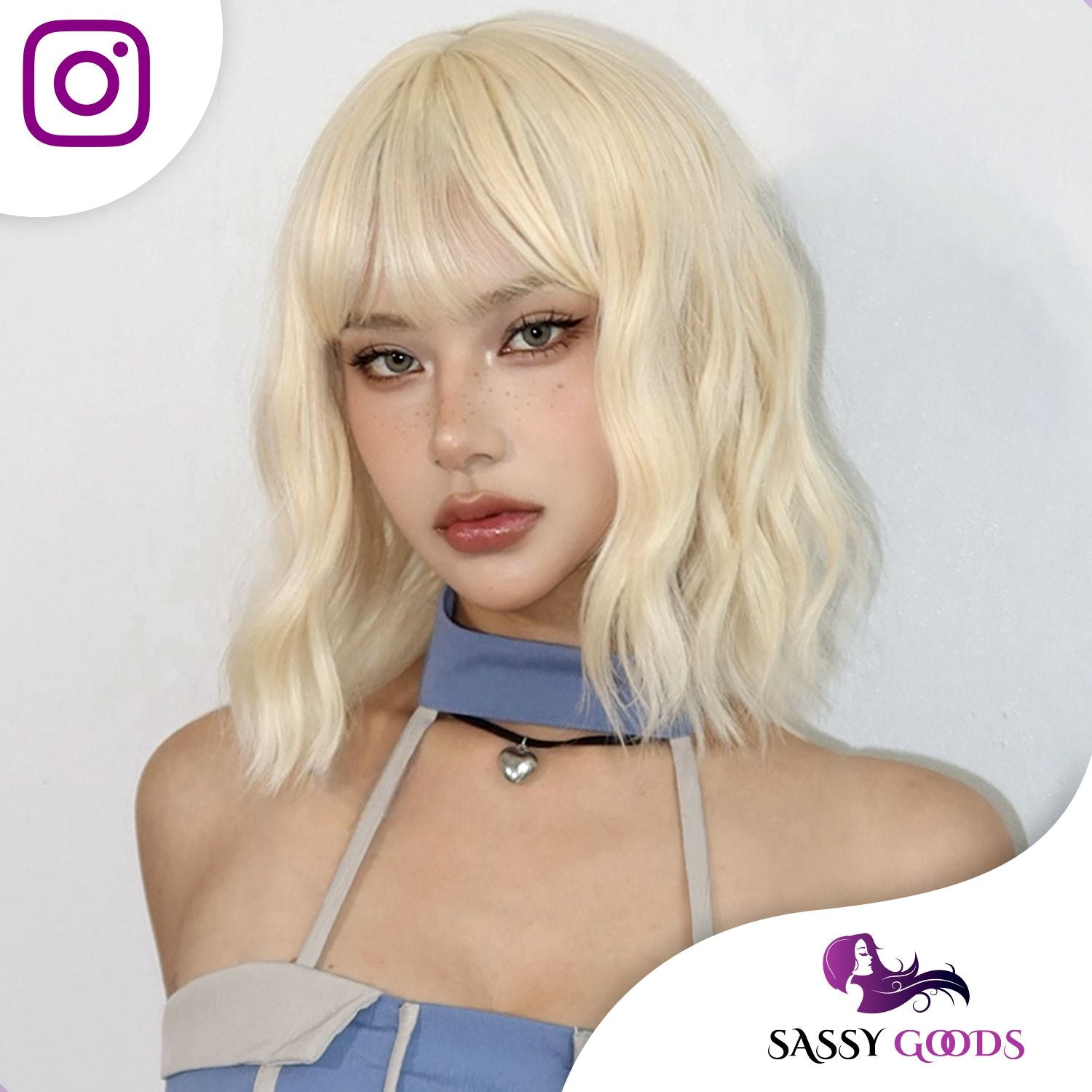 Blonde Pruik Golvend Kort Pruik Sassy Goods 