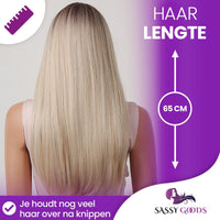 Blonde Pruik met Pony Steil Pruik Sassy Goods 