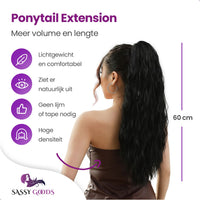 Ponytail Extensions Zwart 65 cm Haarextensies Sassy Goods 