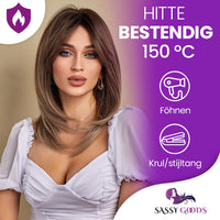 Bruine Pruik met Lagen Pruik Sassy Goods 