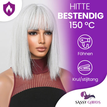 Zilver Korte Pruik Pruik Sassy Goods 