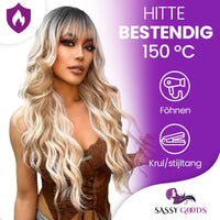 Blonde Pruik met Pony - Pruiken Dames - 65 cm Pruik Sassy Goods 