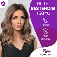 Donkerblonde Pruik Halflang