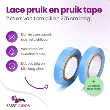Pruikentape Dubbelzijdig Transparant 2 Stuks Pruik Sassy Goods 