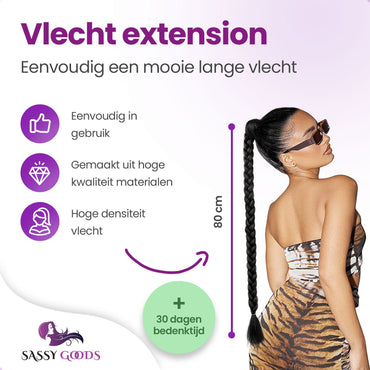Vlecht Hair Extensions Zwart Haarextensies Sassy Goods 