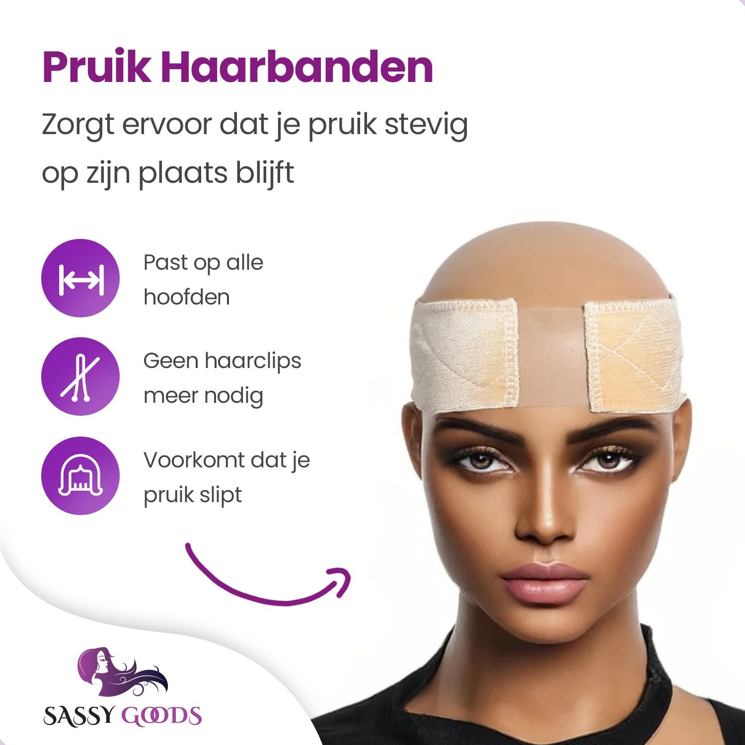 2 x Anti Slip Pruik Band Pruik Accessoires Sassy Goods 
