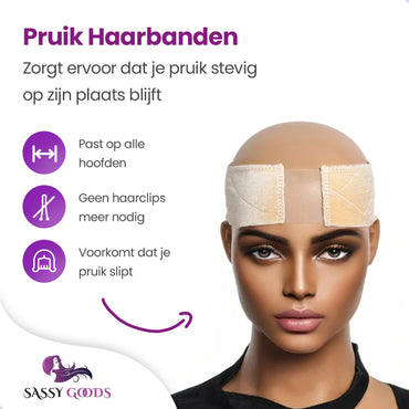 2 x Anti Slip Pruik Band Pruik Accessoires Sassy Goods 