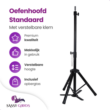 Oefenhoofd Standaard Verstelbaar met Tas – Professioneel Statief