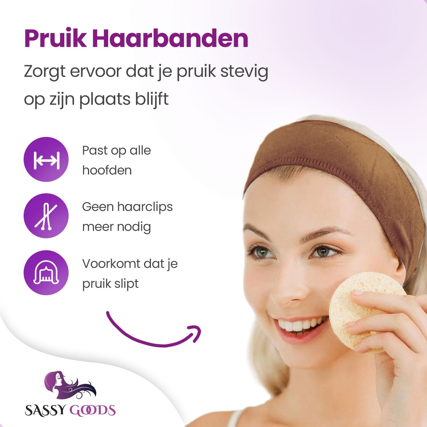 2 x Anti Slip Pruik Band Pruik Accessoires Sassy Goods 