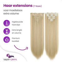 Clip In Extensions Blond 7 Stuks Haarextensies Sassy Goods 