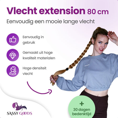 Braided Ponytail Extensions - Donkerblond - 80 cm extensions Sassy Goods 