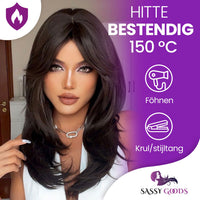 Kastanjebruine Pruik met Lagen Pruik Sassy Goods 