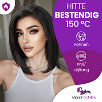 Luxe Lace Wig Zwart 30 cm