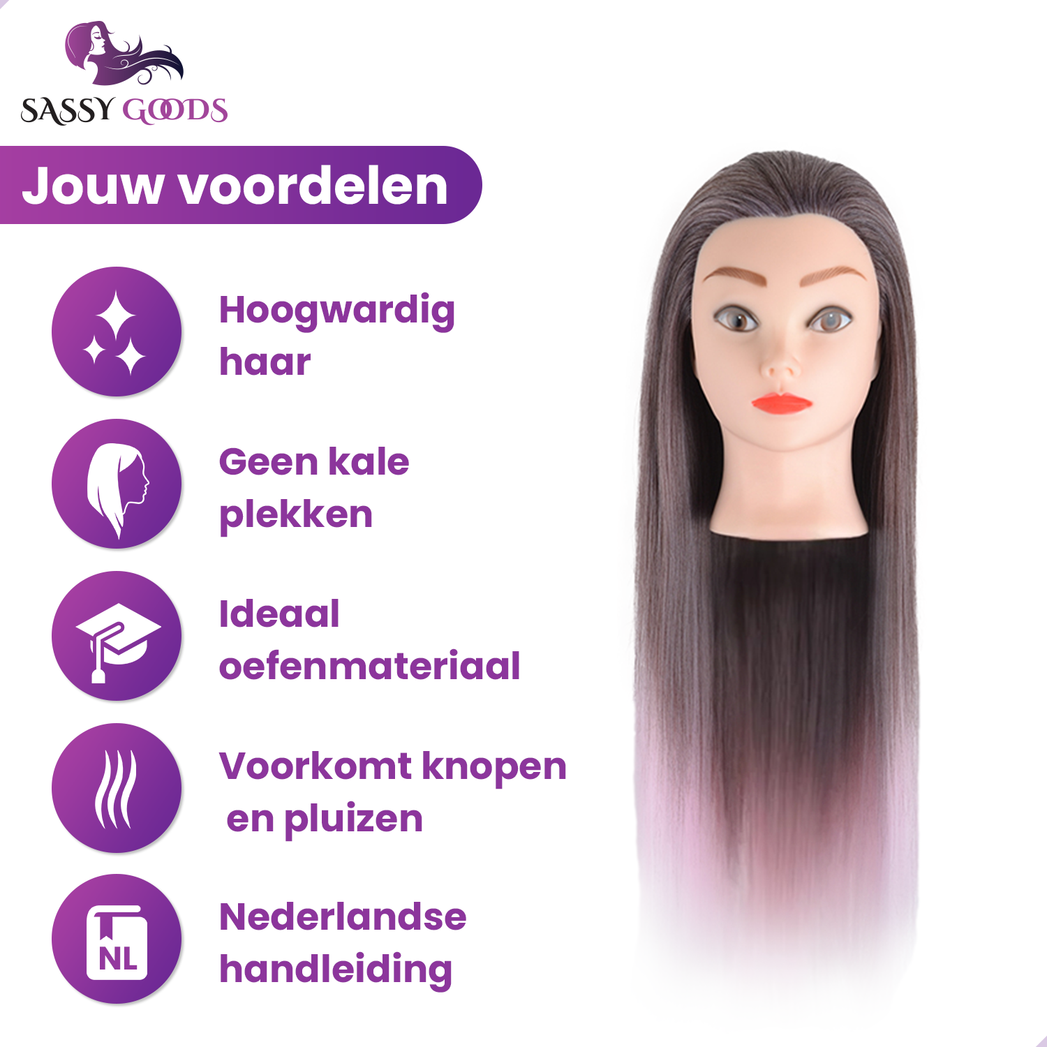 Oefenhoofd Kappershoofd Roze Donkergrijs - 70 cm