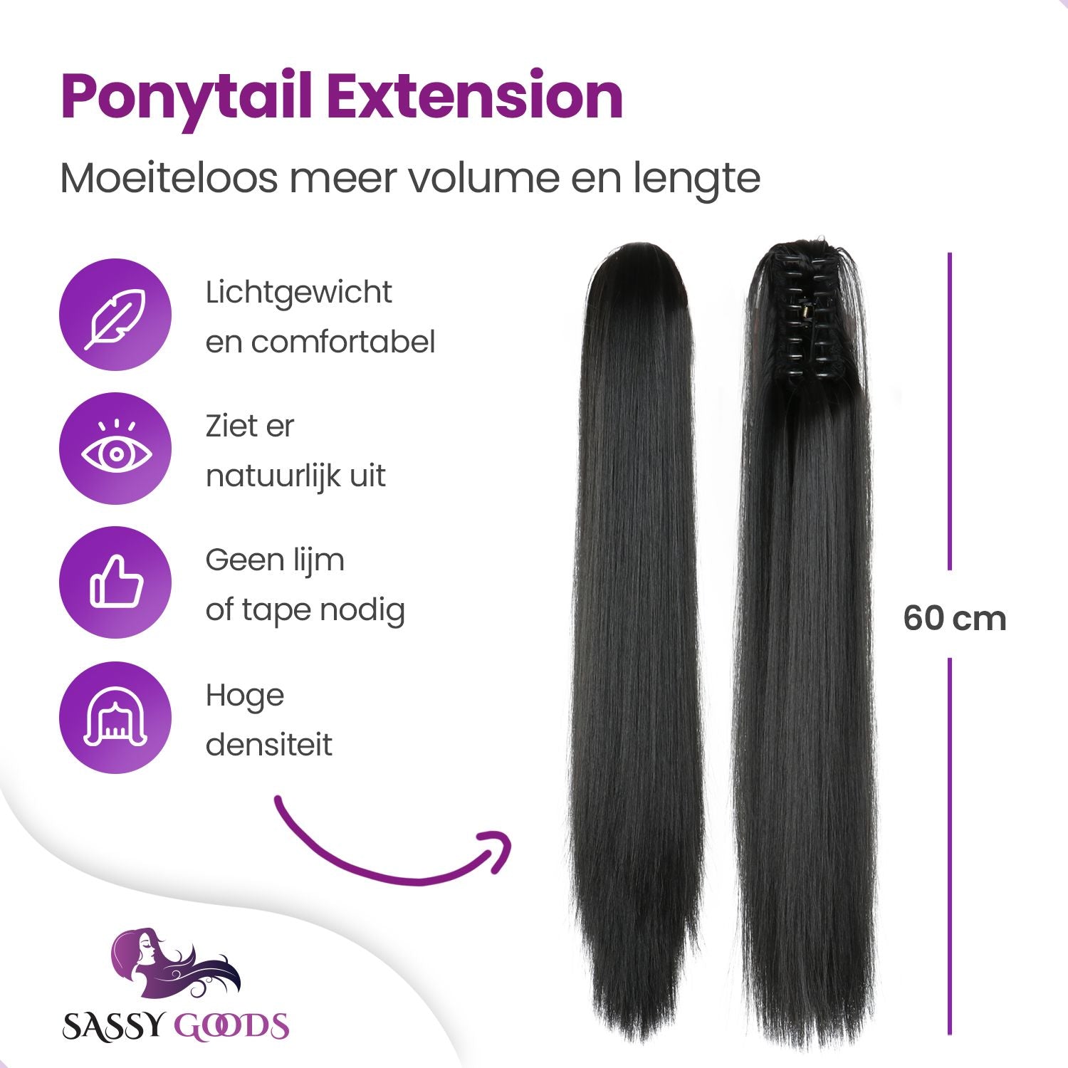Clip In Extension Steil Zwart Haarextensies Sassy Goods 