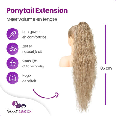 Wrap Around Ponytail Haar Extensions Paardenstaart - Blond Krullend - 60 cm Haarextensies Sassy Goods 