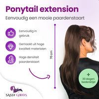 Ponytail Extensions Bruin Steil - Paardenstaart 70 cm Haarextensies Sassy Goods 
