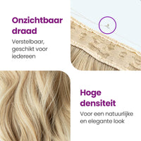Premium Hair Extensions - Blond Golvend - Onzichtbare Scheiding - Natuurlijke Look - Hair extension - 45 cm Haarextensies Sassy Goods 
