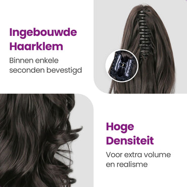 Clip In Ponytail Extension Donkerbruin Haarextensies Sassy Goods 