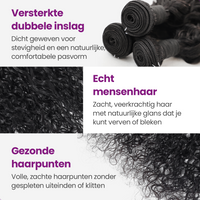 Braided Hair bundle Krullend Zwart Human Hair Extension - 100% Echt Haar