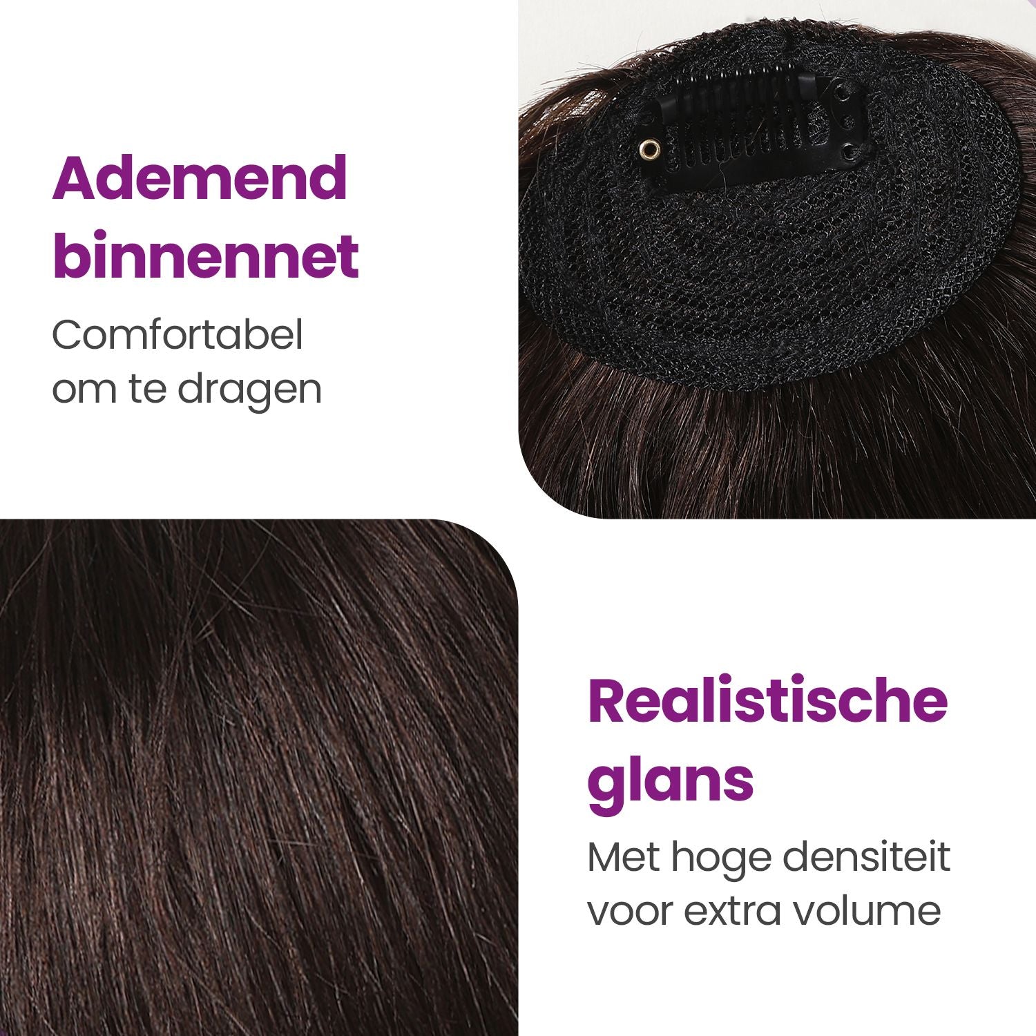 Clip in Pony Echt Haar Donkerbruin Sassy Goods 