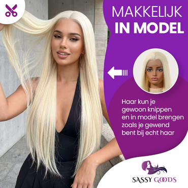 Luxe Ultra Lange Blonde Pruik Front Lace Wig