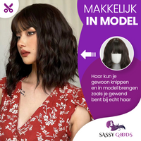 Korte Pruik Kastanjebruin - 35 cm