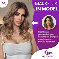 Donkerblonde Pruik Halflang