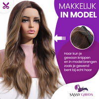 Luxe Bruine Lace Wig met Highlights