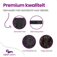 Ponytail Extension Donkerbruin Golvend extensions Sassy Goods 