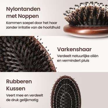 Borstel voor Glanzend Haar - Echt & Synthetisch