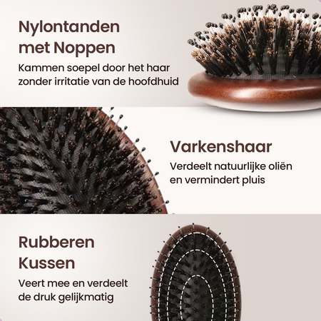 Borstel voor Glanzend Haar - Echt & Synthetisch