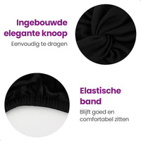 Zwarte Chemo muts - 1 maat - Dames Cap Pruik Accessoires Sassy Goods 