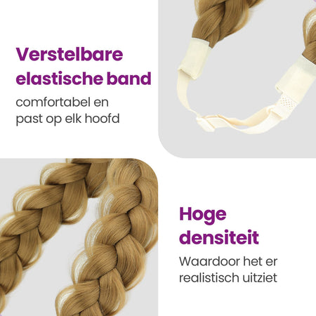 Gevlochten Haarband – Verstelbaar | Donkerblond extensions Sassy Goods 
