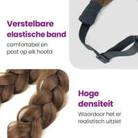 Gevlochten Haarband – Verstelbaar | Bruin vlechtband Sassy Goods 