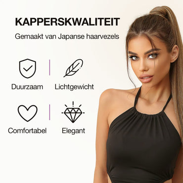 Wrap Around Ponytail Haar Extensions Paardenstaart Extension - As Bruin - Steil - 45 cm Haarextensies Sassy Goods 