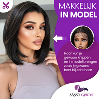 Luxe Lace Wig Zwart 30 cm