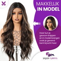 Luxe Bruine Lace Wig met Highlights