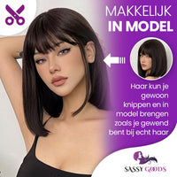 Donkerbruine Pruik Kort Pruik Sassy Goods 