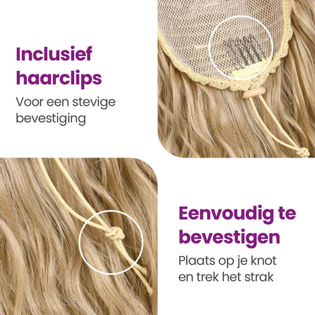 Wrap Around Ponytail Haar Extensions Paardenstaart - Blond Krullend - 60 cm Haarextensies Sassy Goods 