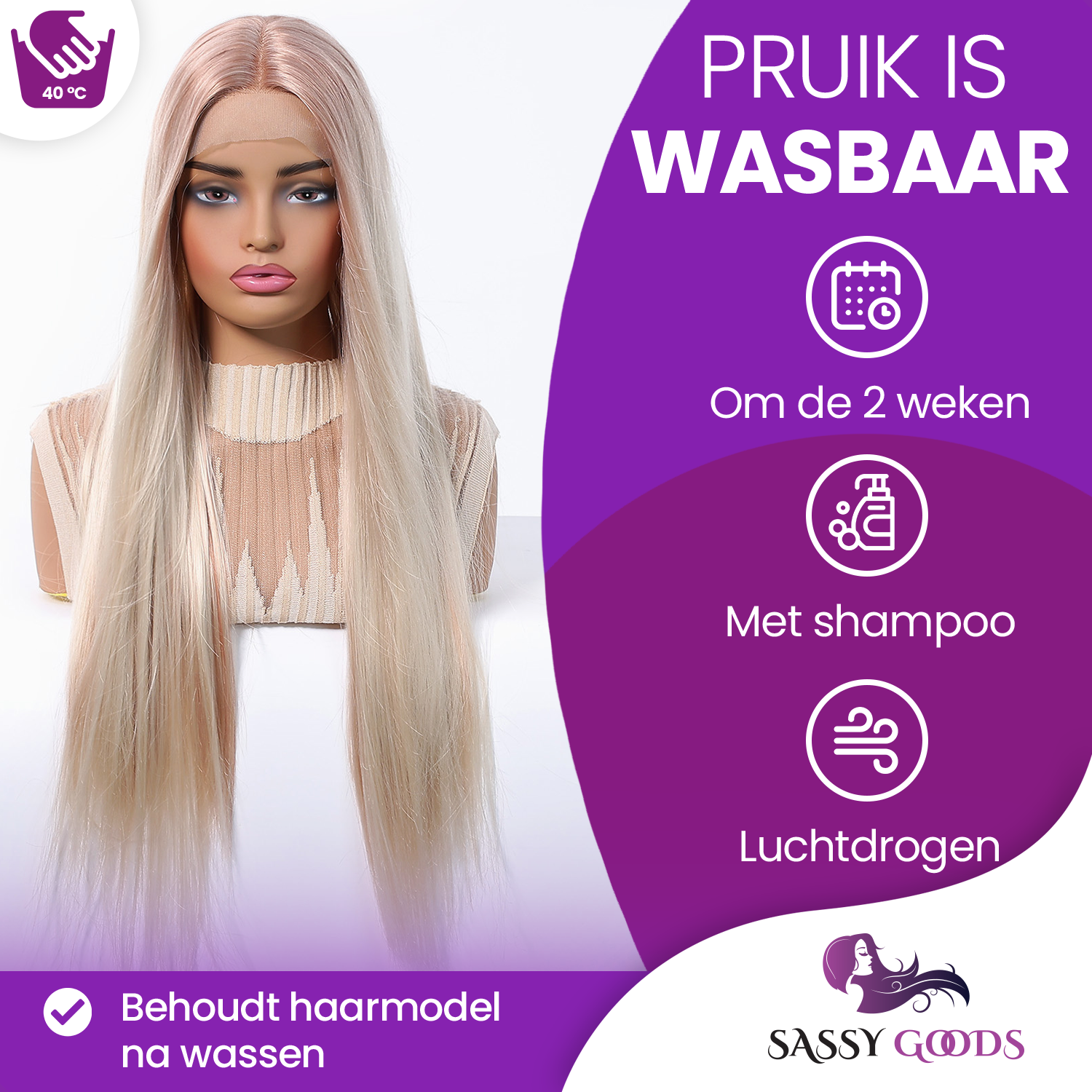 Luxe Platinum Blonde Front Lace Wig Steil