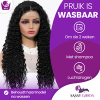 Luxe Lace Wig 13*4 Krullend Zwart Haar