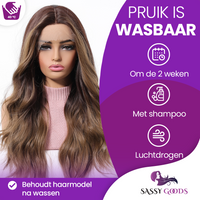 Luxe Bruine Lace Wig met Highlights