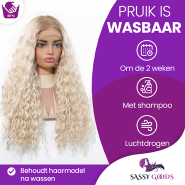 Luxe Blonde Lace Wig met Krullen