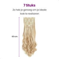 Clip In Extensions 7 Stuks - Blond Golvend - 60 cm Haarextensies Sassy Goods 
